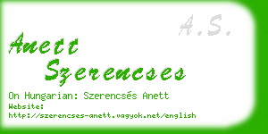 anett szerencses business card