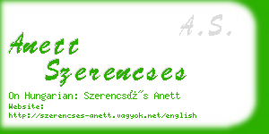 anett szerencses business card